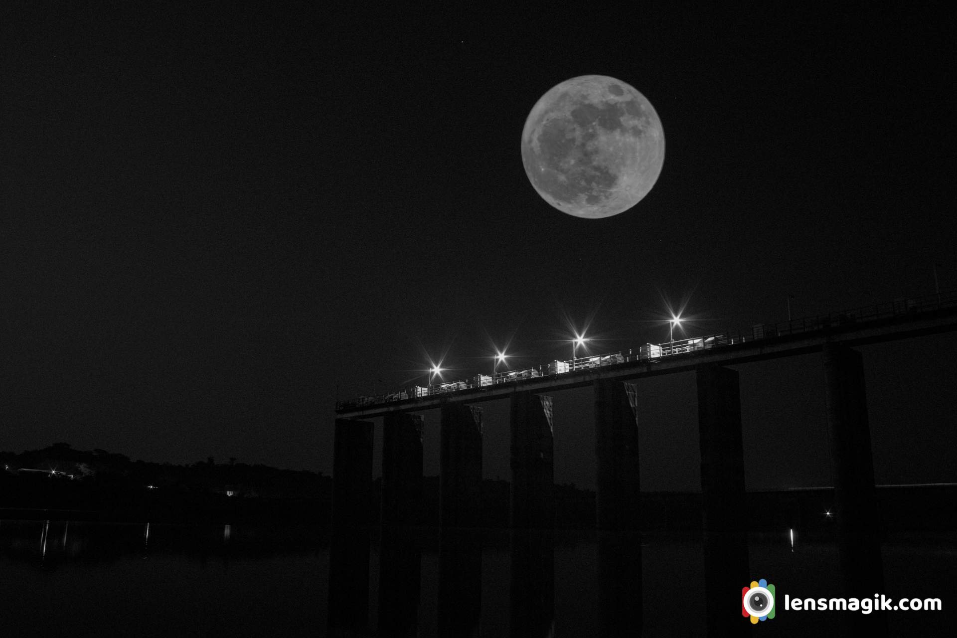 Double exposure moon photography